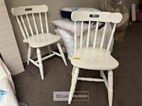 2x houten stoelen wit gelakt - afbeelding 1 van  3
