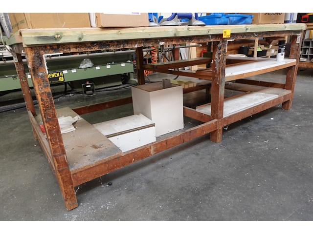 2x houten werktafel - afbeelding 1 van  4