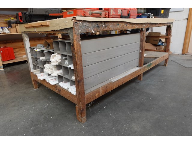 2x houten werktafel - afbeelding 3 van  4