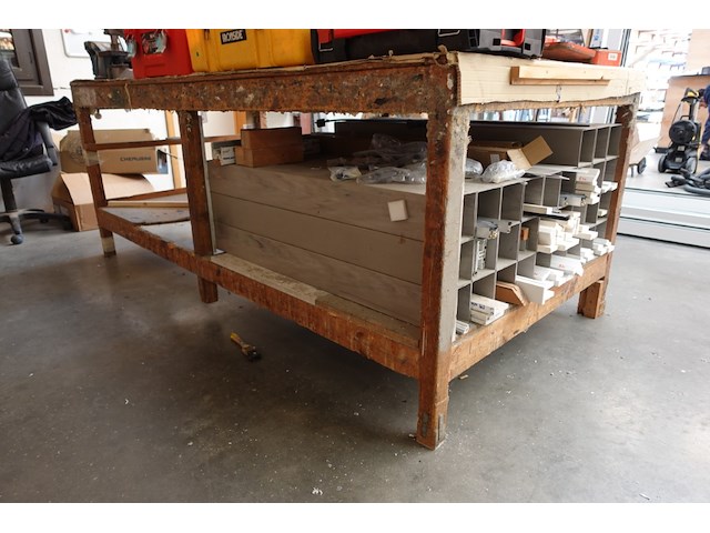 2x houten werktafel - afbeelding 4 van  4