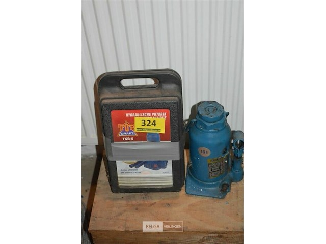 2x hydraulische potkrik 15 ton en 5 ton - afbeelding 1 van  3