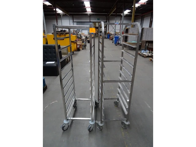 2x inox regaalwagen - afbeelding 1 van  2