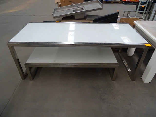 2x inox tuintafel - afbeelding 1 van  3
