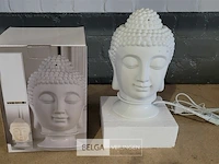 2x keramische boeddha hoofd elektrische oliebranderlamp - afbeelding 1 van  6