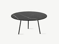 2x keramische salontafelblad marquina nero matte - dia 680mm - afbeelding 1 van  2