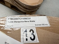 2x keramische salontafelblad marquina nero matte - dia 680mm - afbeelding 2 van  3