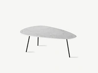2x keramische salontafelblad organic statarietto bianco matte - 1044x705mm - afbeelding 1 van  3