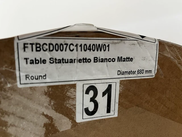 2x keramische salontafelblad round statarietto bianco matte - 680mm - afbeelding 3 van  3