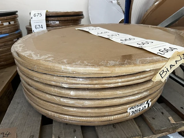 2x keramische salontafelblad round statarietto bianco matte - 680mm - afbeelding 2 van  3