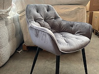 2x kuipstoel grijs fluweel - afbeelding 2 van  2