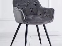 2x kuipstoel grijs fluweel - afbeelding 1 van  2