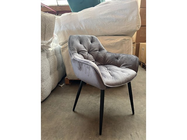 2x kuipstoel grijs fluweel - afbeelding 2 van  2