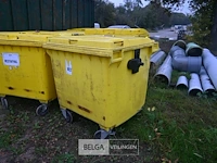 2x kunststof afvalcontainer 1100 liter - afbeelding 2 van  5