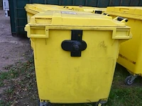 2x kunststof afvalcontainer 1100 liter - afbeelding 3 van  5