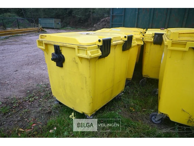 2x kunststof afvalcontainer 1100 liter - afbeelding 4 van  5