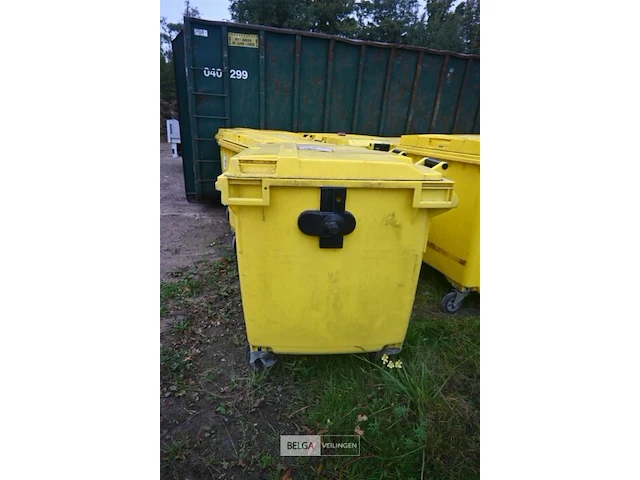2x kunststof afvalcontainer 1100 liter - afbeelding 3 van  5
