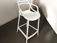2x kunststof barstoel wit