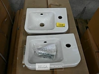 2x lavabo steen-keramiek l36xb26 cm wit - afbeelding 1 van  2