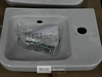 2x lavabo steen-keramiek l36xb26 cm wit - afbeelding 2 van  2