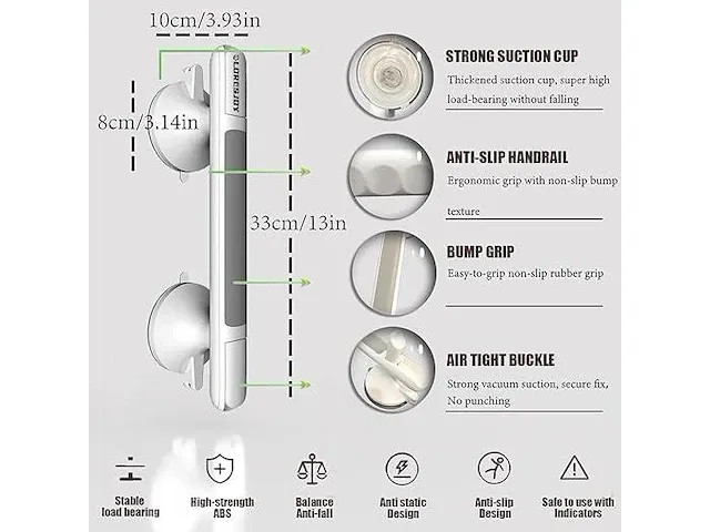 2x loresjoy 2 stuks badgreep met zuignap - afbeelding 3 van  3