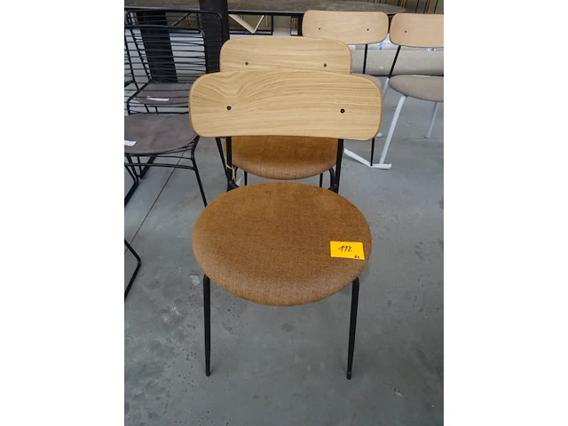 2x metaal/houten stoel pr living - afbeelding 1 van  4