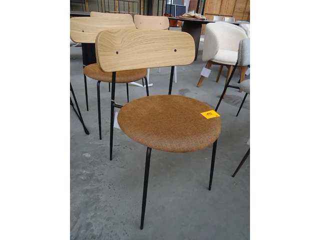 2x metaal/houten stoel pr living - afbeelding 2 van  4