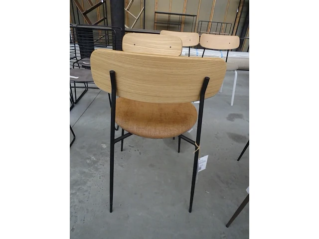 2x metaal/houten stoel pr living - afbeelding 3 van  4