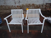 2x metalen stoel + metalen bank - afbeelding 1 van  4