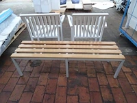 2x metalen stoel + metalen bank - afbeelding 4 van  4