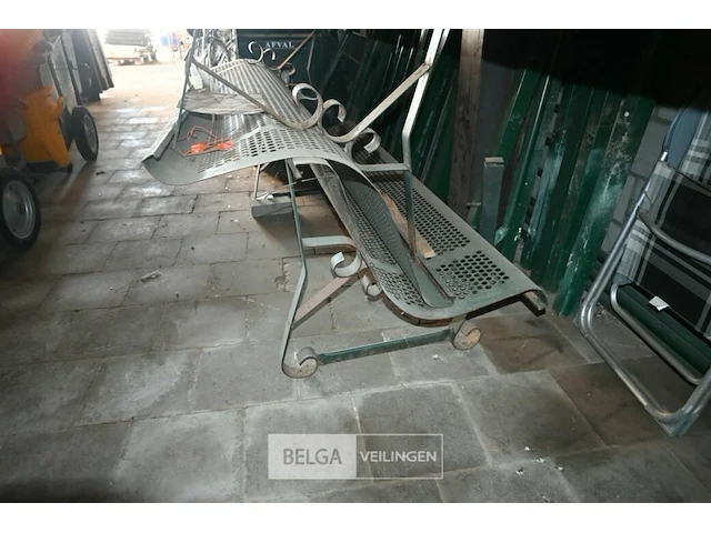 2x metalen zitbank - afbeelding 3 van  4