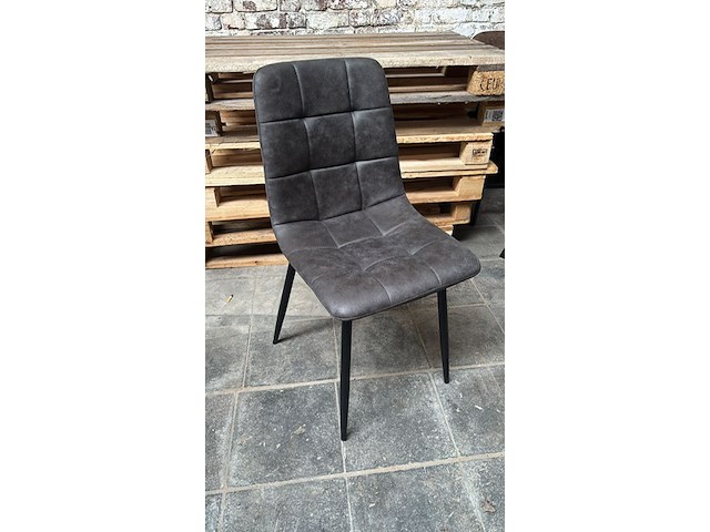 2x microfiber stoel antraciet - afbeelding 1 van  1