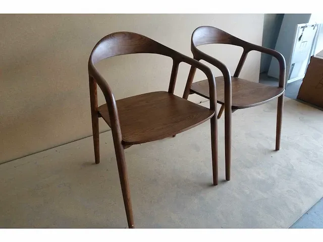 2x nora walnoot stoelen - afbeelding 3 van  7