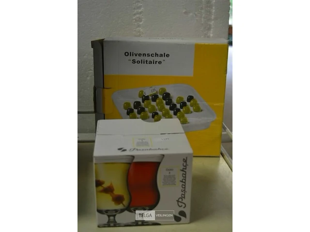 2x pasta serveerset, 1 olijvenscchaal, 4 theeglazen - afbeelding 3 van  3
