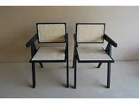 2x pierre zwart stoelen met armleuning - afbeelding 2 van  4