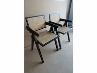 2x pierre zwart stoelen met armleuning - afbeelding 3 van  4