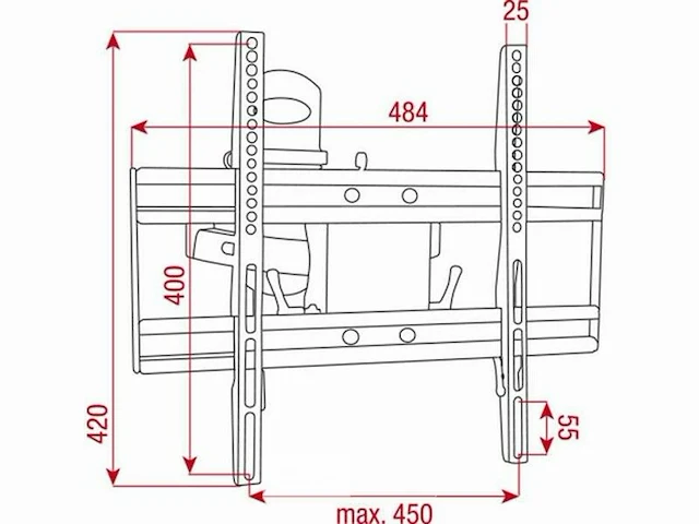 (2x) plb-4 vesa mount tv bracket verstelbaar - afbeelding 6 van  6