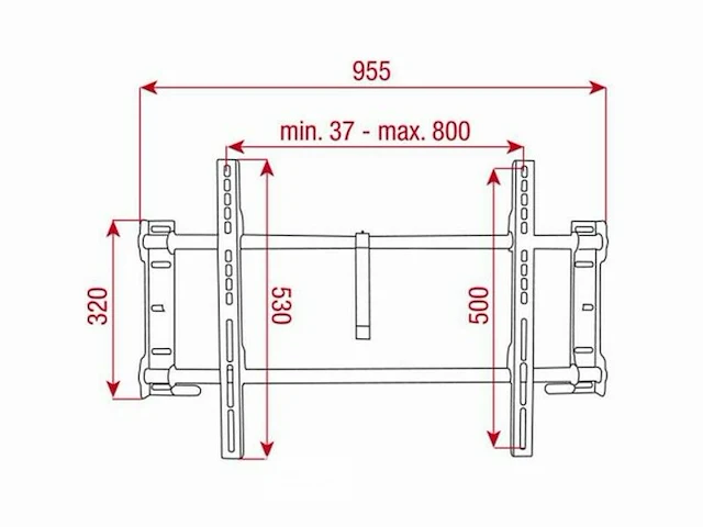 (2x) plb-7 vesa mount tv bracket fixed - afbeelding 7 van  7