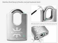 2x rvs hangslot met identieke sleutel(6) - afbeelding 4 van  5