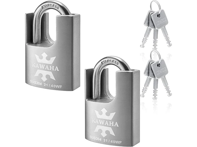 2x rvs hangslot met identieke sleutel(6) - afbeelding 2 van  5