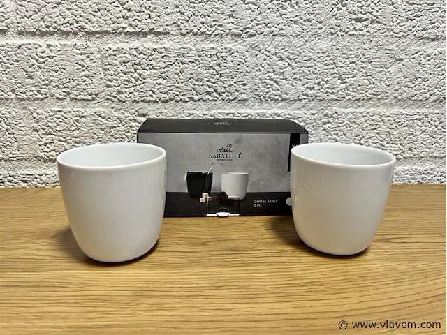 2x sabatier coffee cup – white 2-pack - afbeelding 1 van  1