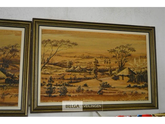 2x schilderij op hout 60x41cm - afbeelding 3 van  4