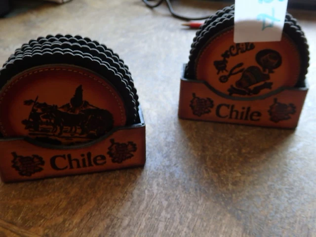 2x set onderleggers chili leder - afbeelding 1 van  2