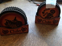 2x set onderleggers chili leder - afbeelding 1 van  2