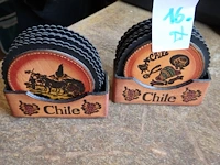 2x set onderleggers chili leder - afbeelding 2 van  2