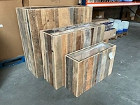 2x set van 3 houten plantenbakken afe - afbeelding 1 van  8