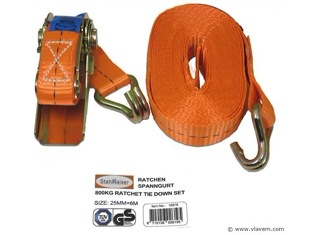 2x spanband ratel tot 800kg 6meter - afbeelding 1 van  1