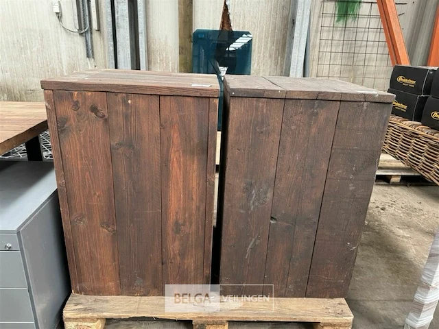 2x steigerhouten staantafels - afbeelding 1 van  2