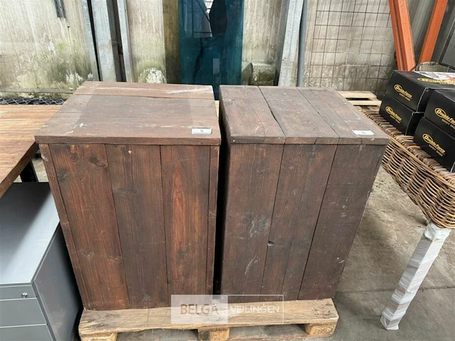 2x steigerhouten staantafels - afbeelding 2 van  2