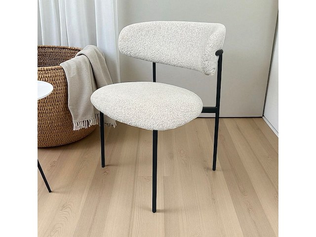 2x stoel bouclé beige - afbeelding 1 van  4