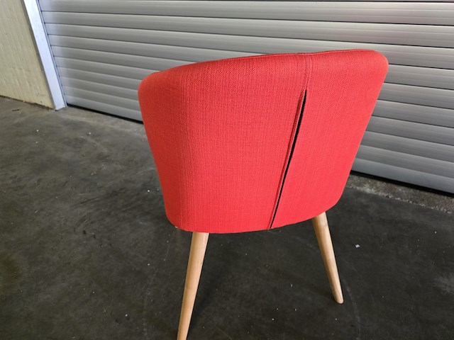 2x stoel evi rood met houten onderstel - afbeelding 5 van  6